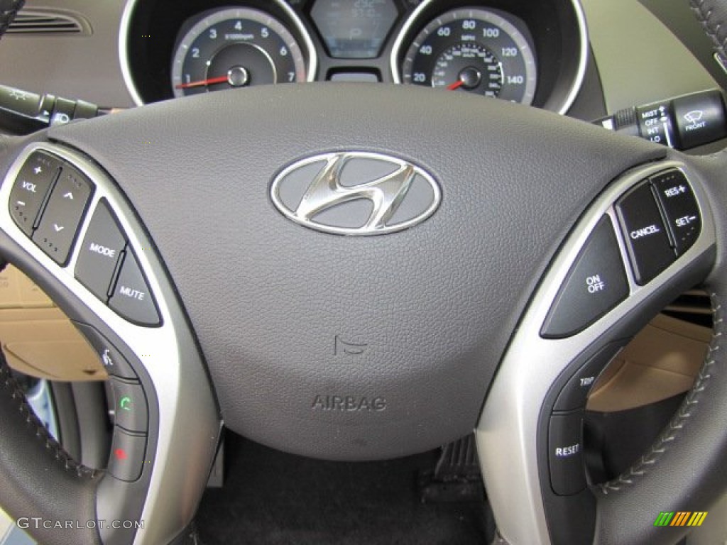 2012 Elantra Limited - Blue Sky Metallic / Beige photo #14