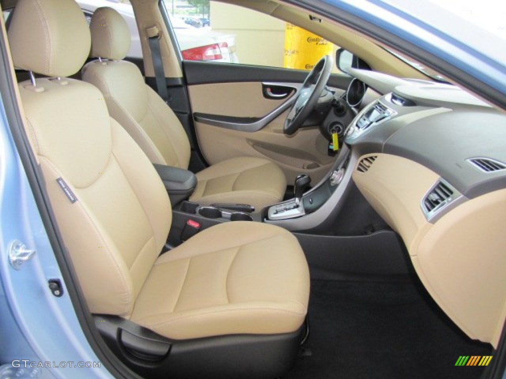 2012 Elantra Limited - Blue Sky Metallic / Beige photo #19