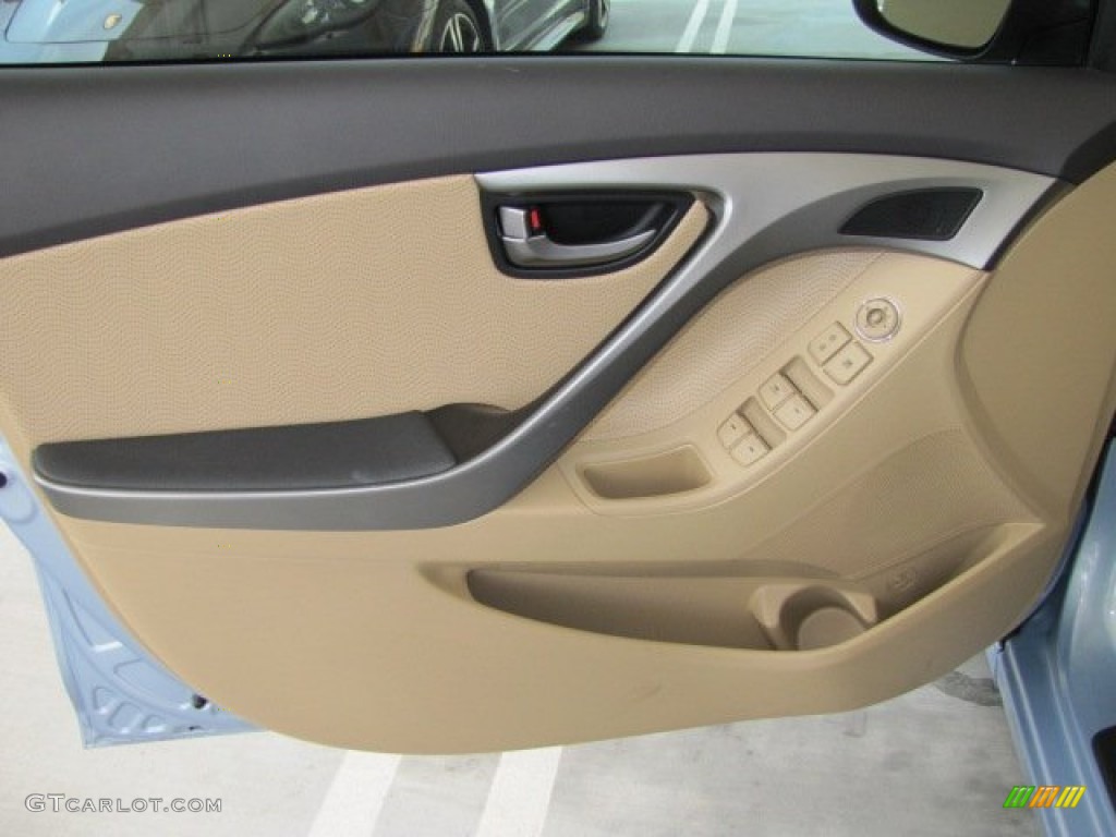 2012 Elantra Limited - Blue Sky Metallic / Beige photo #39