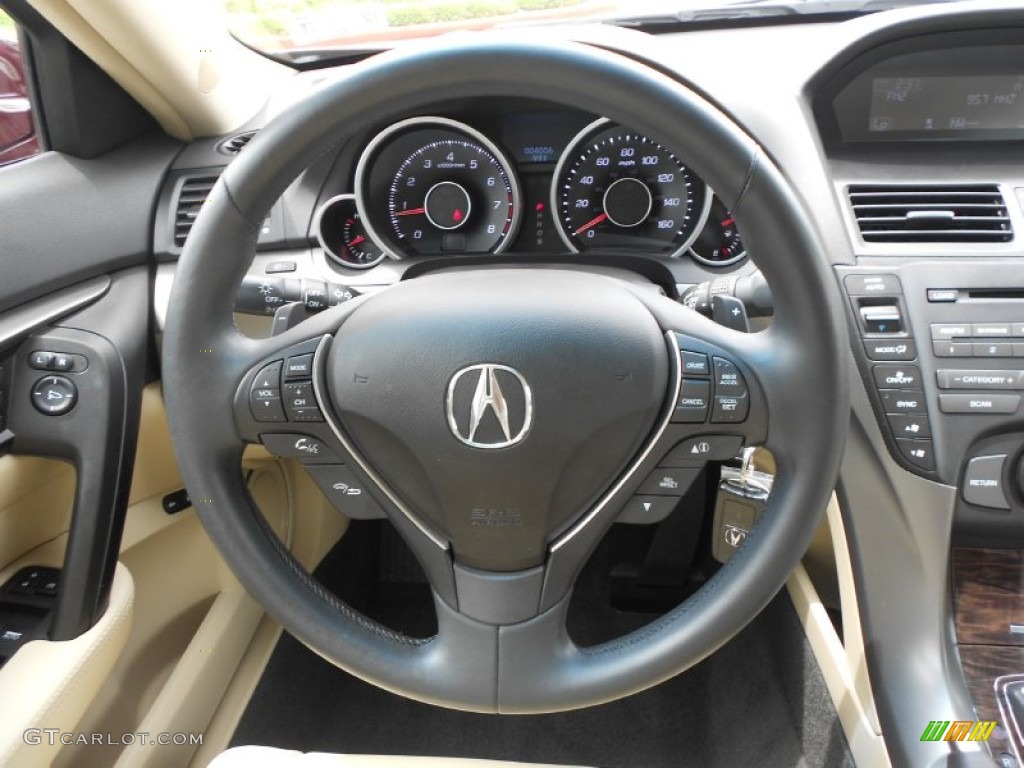 2012 Acura TL 3.5 Parchment Steering Wheel Photo #67475608