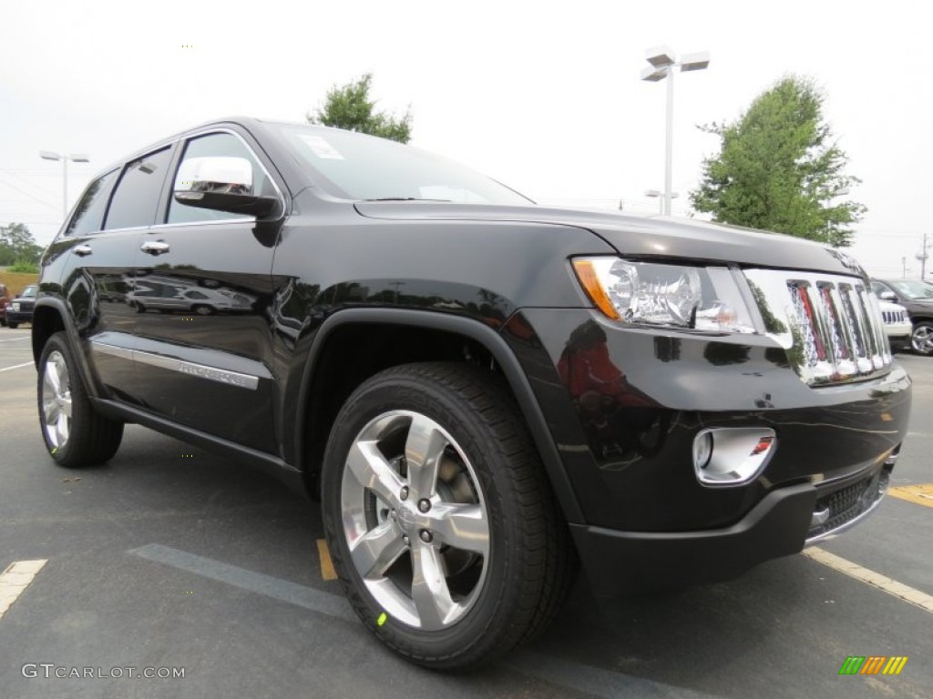 Brilliant Black Crystal Pearl 2012 Jeep Grand Cherokee Overland Exterior Photo #67478920