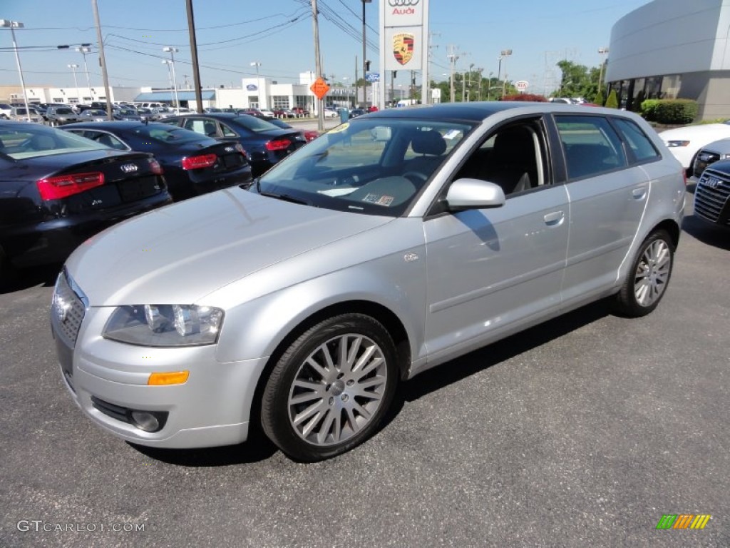 2008 A3 2.0T - Ice Silver Metallic / Black photo #2