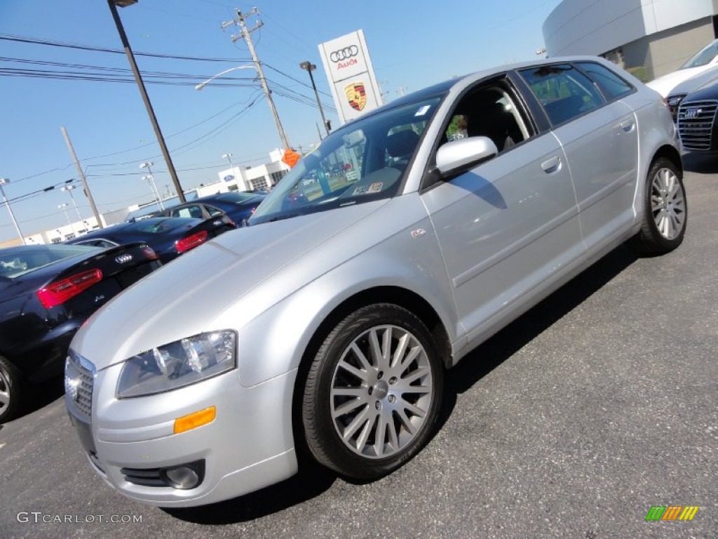 2008 A3 2.0T - Ice Silver Metallic / Black photo #3