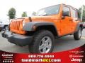 2012 Crush Orange Jeep Wrangler Unlimited Rubicon 4x4  photo #1