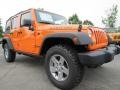 2012 Crush Orange Jeep Wrangler Unlimited Rubicon 4x4  photo #4