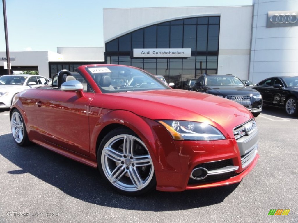 2011 TT S 2.0T quattro Roadster - Volcano Red Metallic / Black/Spectra Silver photo #1