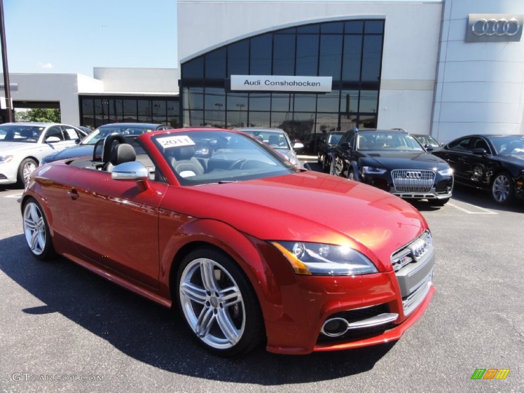 2011 TT S 2.0T quattro Roadster - Volcano Red Metallic / Black/Spectra Silver photo #5