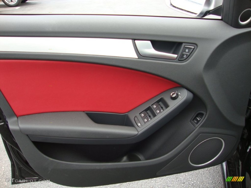 2010 Audi S4 3.0 quattro Sedan Black/Red Door Panel Photo #67481530