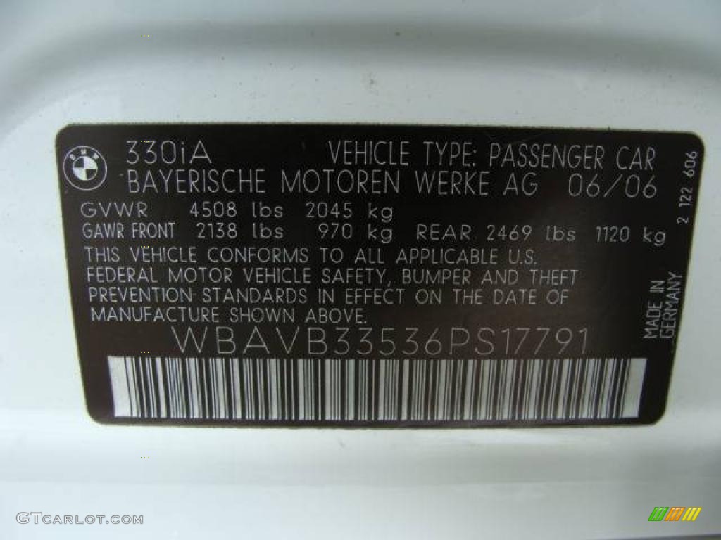 2006 3 Series 330i Sedan - Alpine White / Terra/Black Dakota Leather photo #26