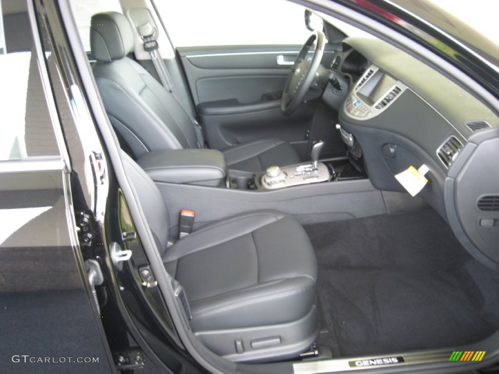 Jet Black Interior 2012 Hyundai Genesis 5.0 Sedan Photo #67486426