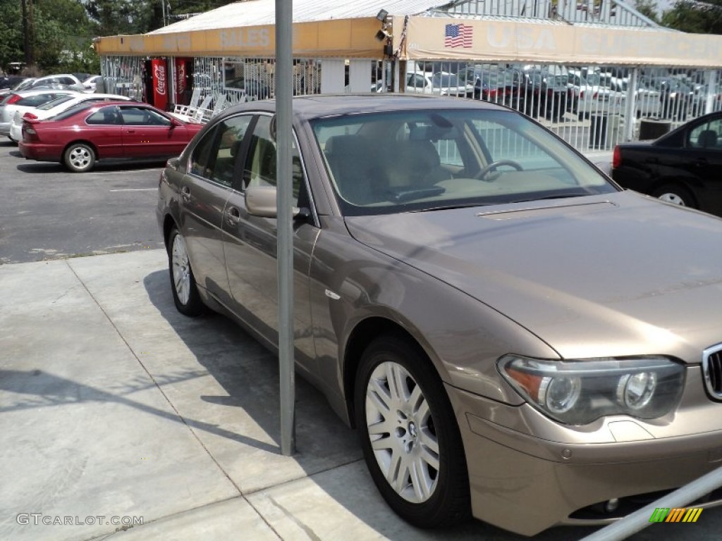 2002 7 Series 745i Sedan - Kalahari Beige Metallic / Beige III photo #3