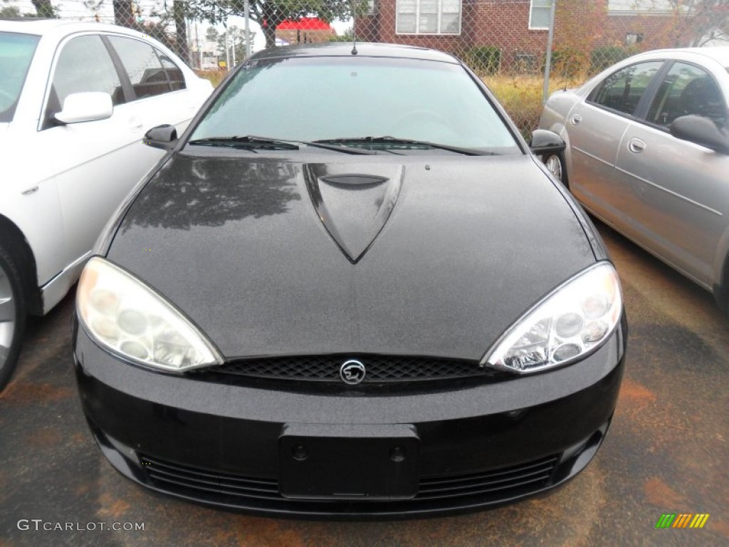 2002 Cougar V6 Coupe - Black / Midnight Black/Red photo #1