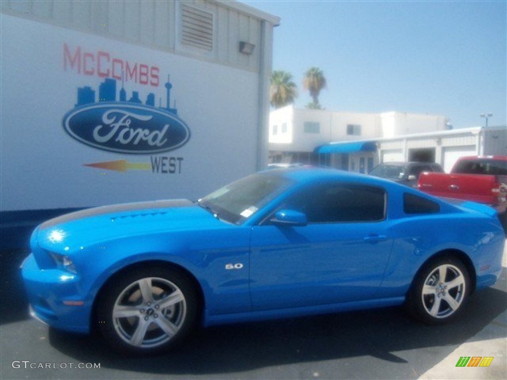 2013 Mustang GT Premium Coupe - Grabber Blue / Charcoal Black photo #1