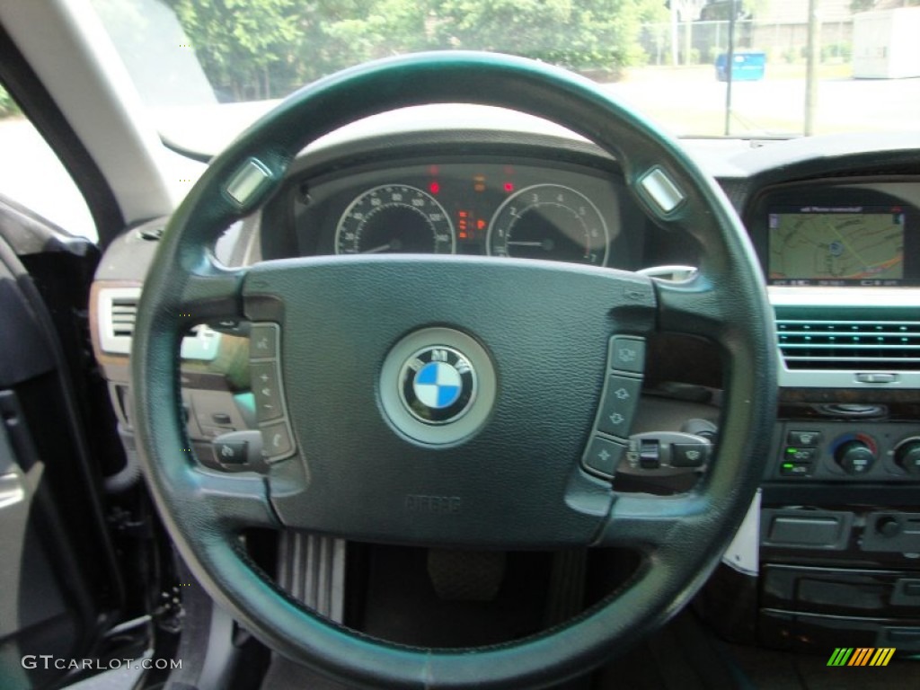 2004 BMW 7 Series 745Li Sedan Black/Black Steering Wheel Photo #67489120