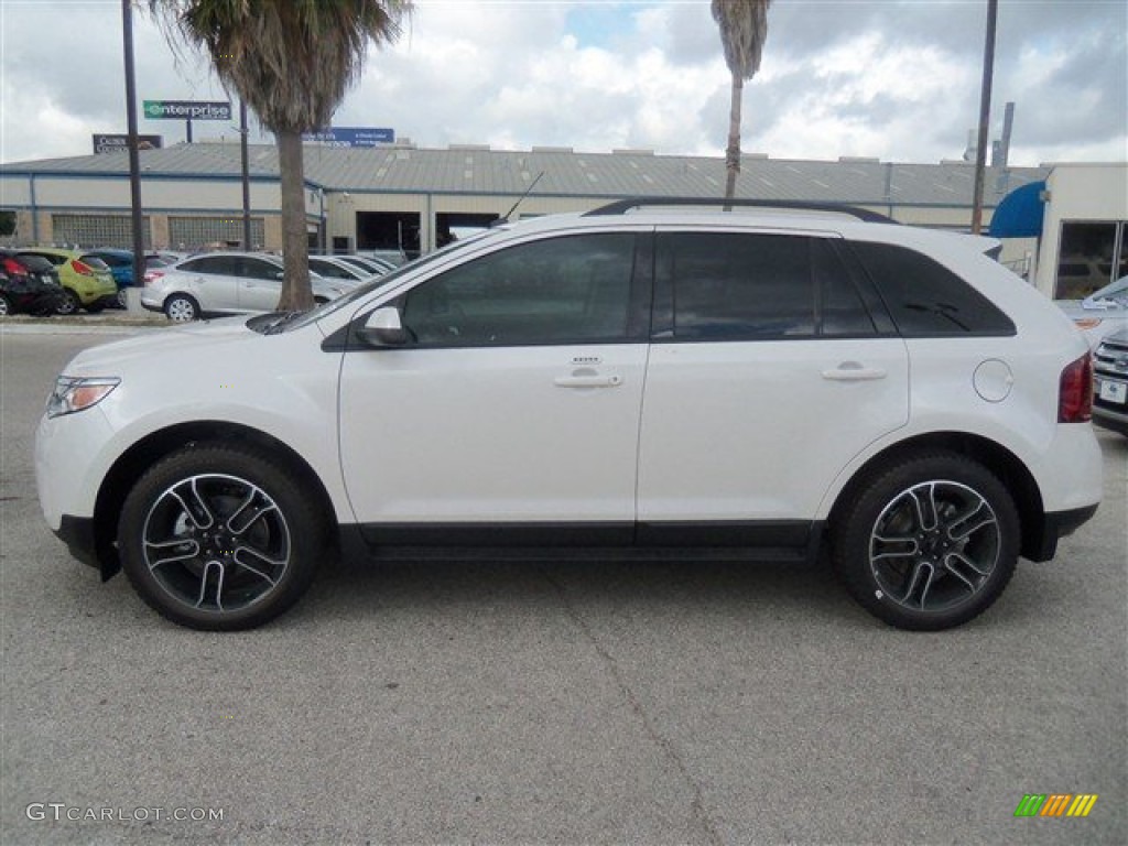 White Platinum Tri-Coat 2013 Ford Edge SEL EcoBoost Exterior Photo #67490113