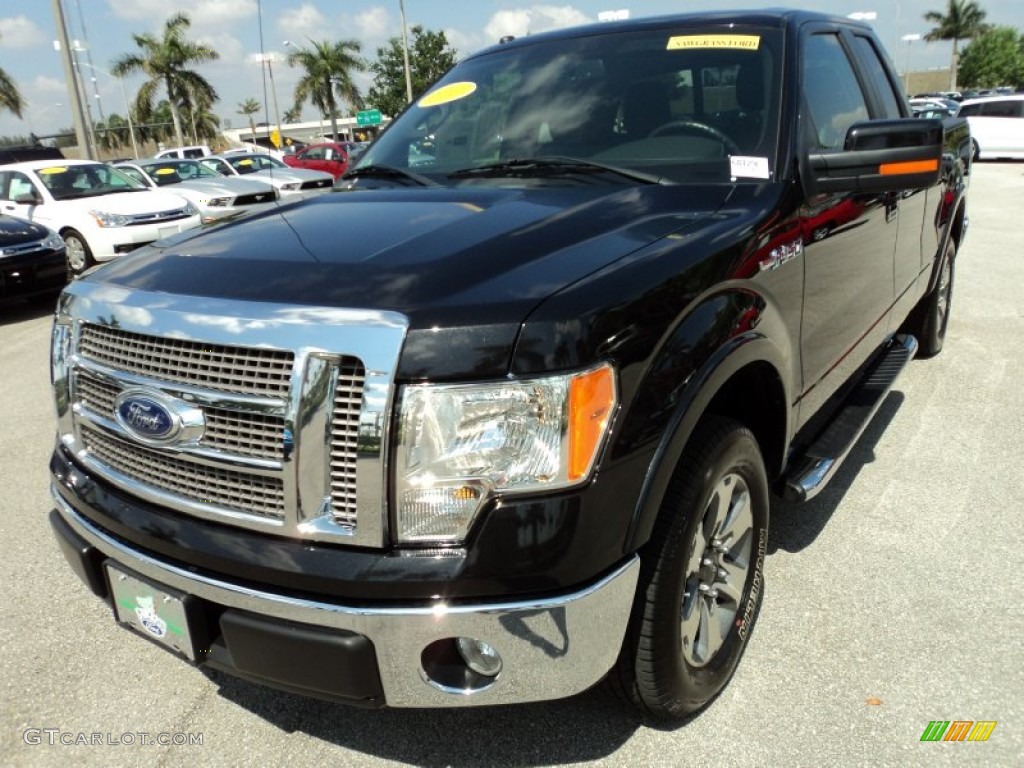 2010 F150 Lariat SuperCab - Tuxedo Black / Black photo #13