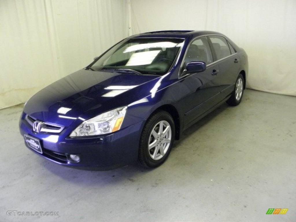 2003 Accord EX V6 Sedan - Eternal Blue Pearl / Gray photo #3