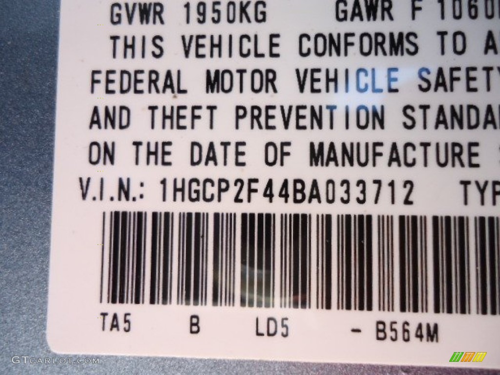 2011 Accord LX-P Sedan - Celestial Blue Metallic / Black photo #16