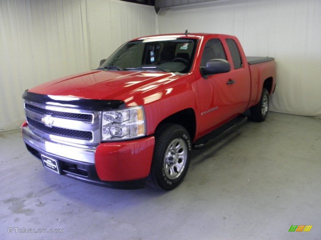 2008 Silverado 1500 LS Extended Cab - Victory Red / Dark Titanium photo #3