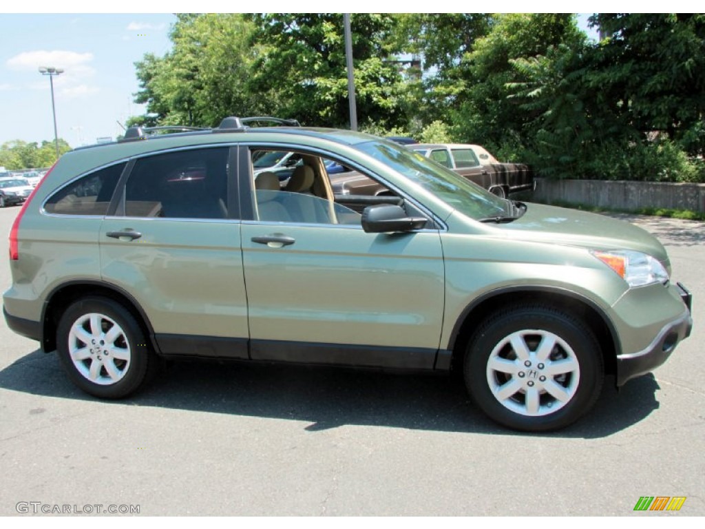 2009 CR-V EX 4WD - Green Tea Metallic / Ivory photo #4