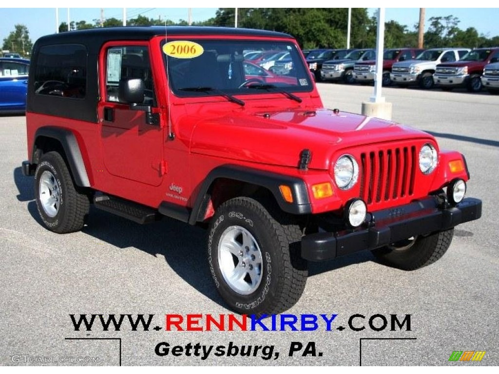 2006 Wrangler Unlimited 4x4 - Flame Red / Dark Slate Gray photo #1