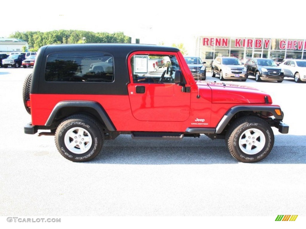 2006 Wrangler Unlimited 4x4 - Flame Red / Dark Slate Gray photo #3