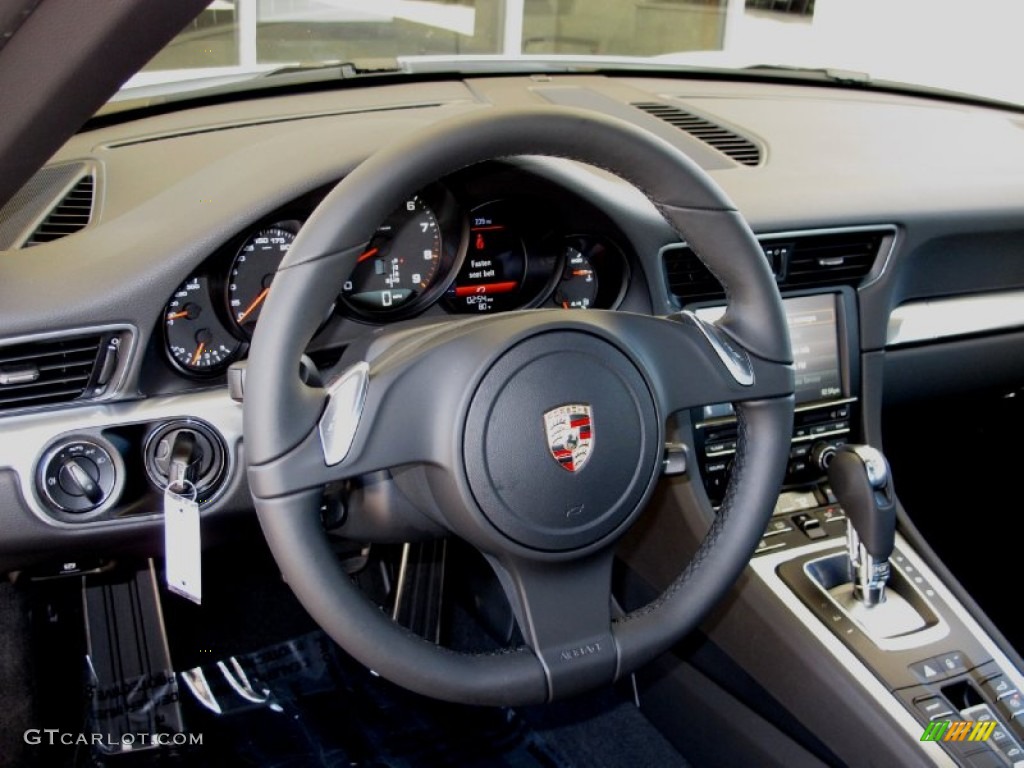 2012 Porsche New 911 Carrera Cabriolet Black Steering Wheel Photo #67502684