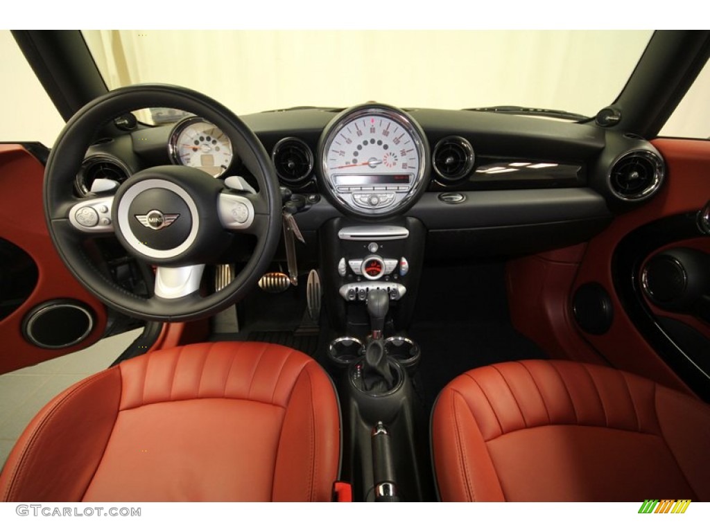 2010 Mini Cooper S Hardtop Lounge Redwood Leather Dashboard Photo #67503701