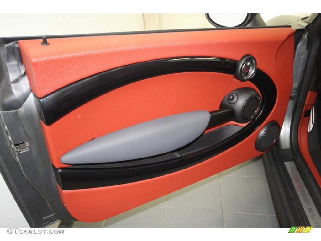 2010 Mini Cooper S Hardtop Lounge Redwood Leather Door Panel Photo #67503797