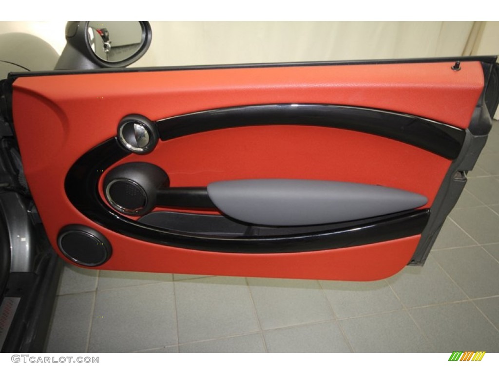 2010 Mini Cooper S Hardtop Lounge Redwood Leather Door Panel Photo #67503935