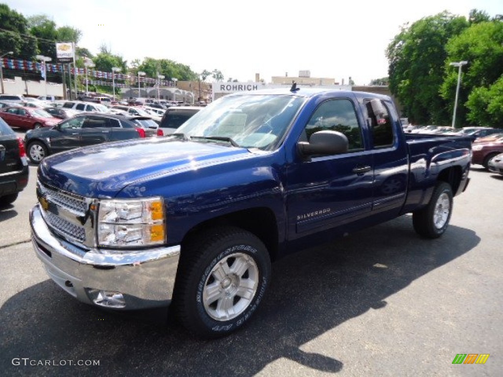 2013 Silverado 1500 LT Extended Cab 4x4 - Blue Topaz Metallic / Ebony photo #8