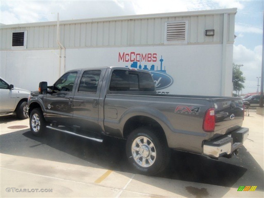 2012 F250 Super Duty Lariat Crew Cab 4x4 - Sterling Grey Metallic / Black photo #3