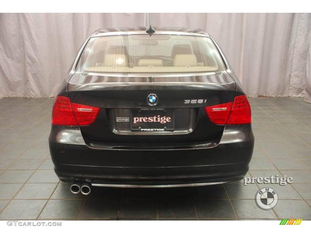 2009 3 Series 328xi Sedan - Jet Black / Beige photo #2