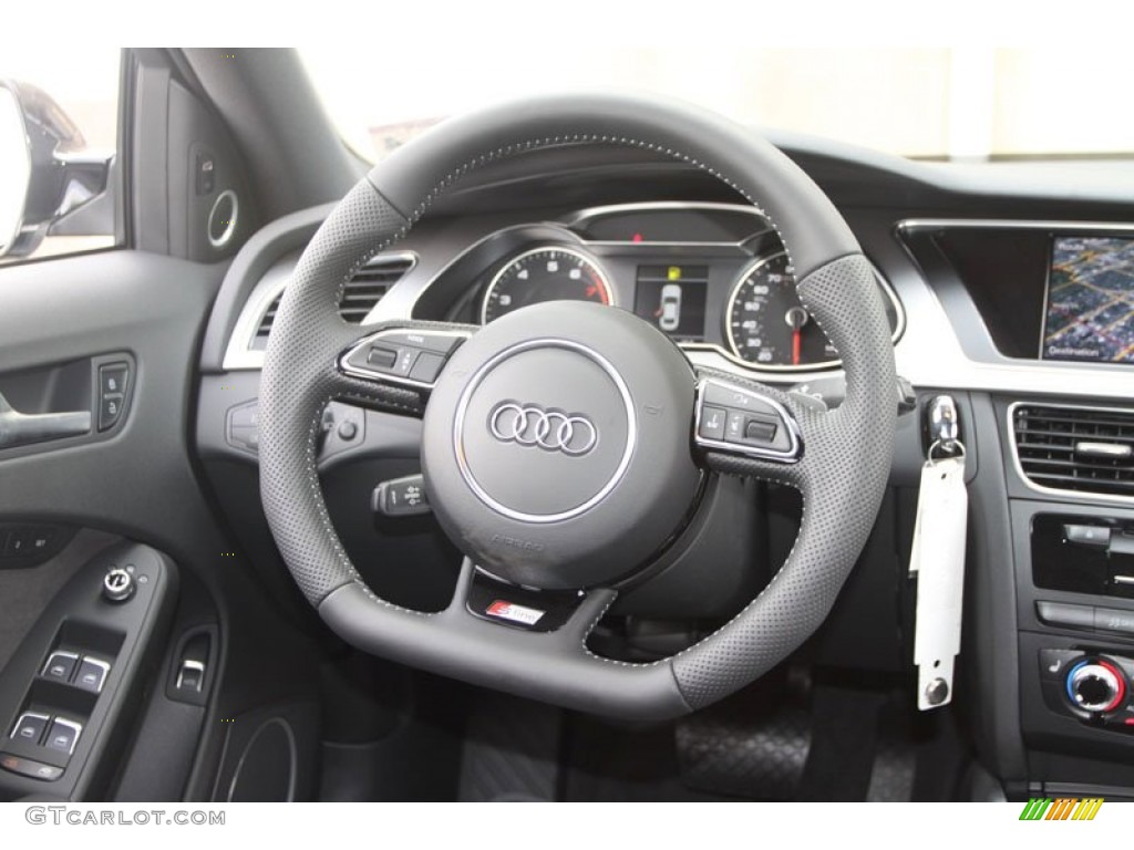 2013 Audi A4 2.0T quattro Sedan Black Steering Wheel Photo #67513756