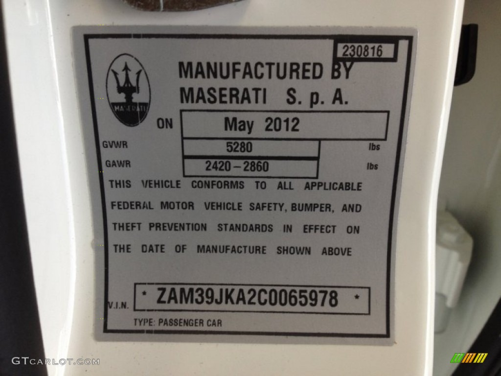 2012 Quattroporte S - Bianco Eldorado (White) / Cuoio photo #32