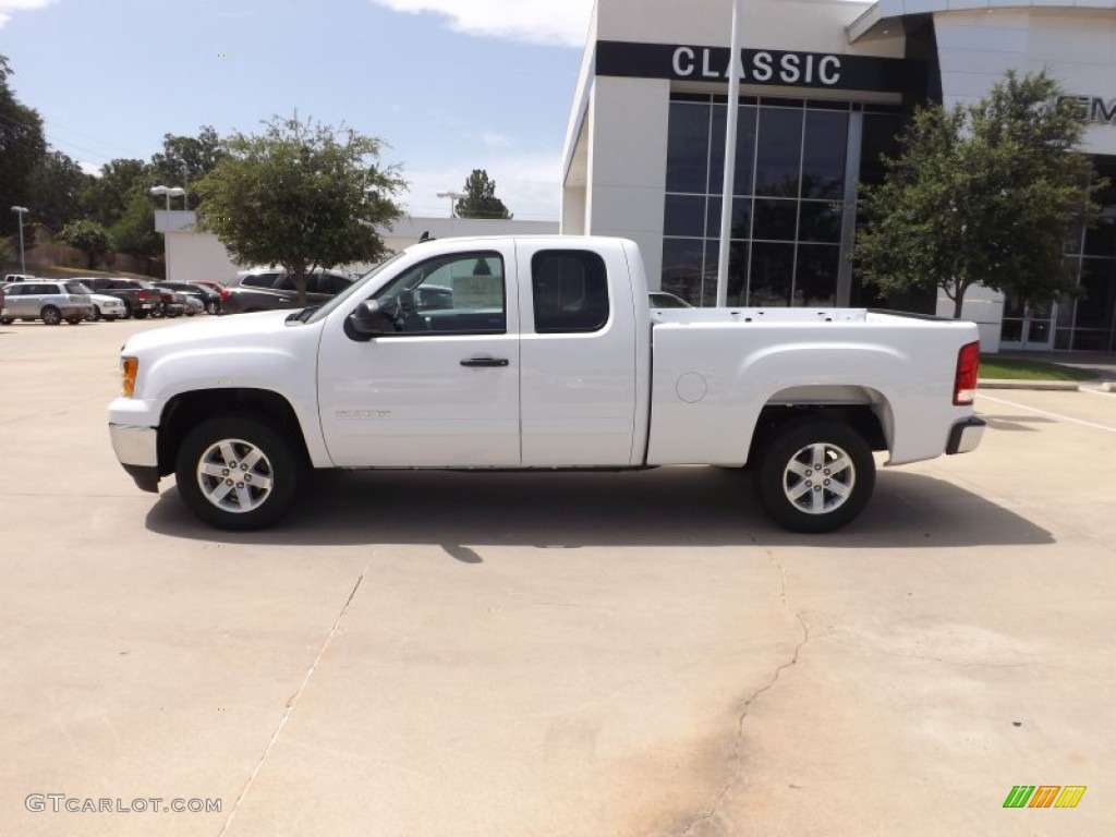 2012 Sierra 1500 SLE Extended Cab - Summit White / Very Dark Cashmere/Light Cashmere photo #2