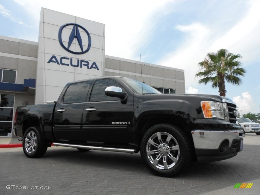 2009 Sierra 1500 SLE Crew Cab - Onyx Black / Ebony photo #1