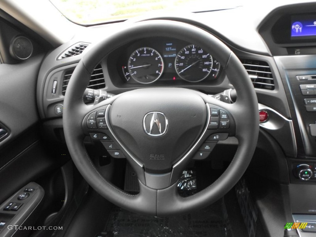 2013 Acura ILX 2.0L Premium Ebony Steering Wheel Photo #67524134