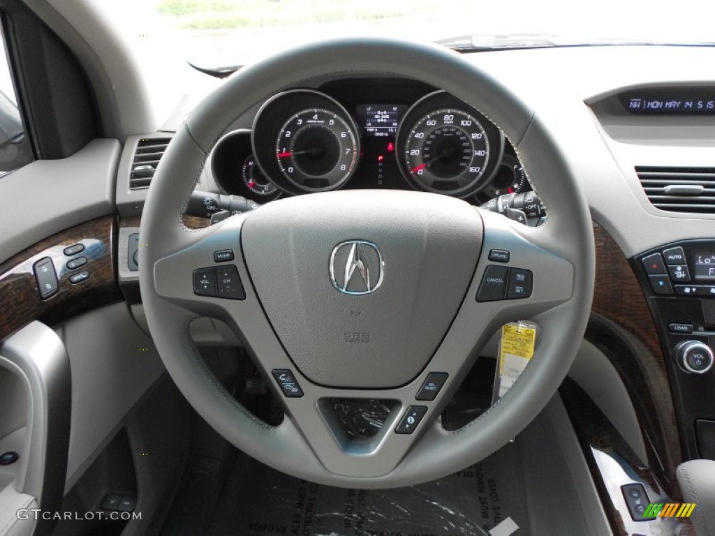 2012 Acura MDX SH-AWD Advance Taupe Steering Wheel Photo #67524533