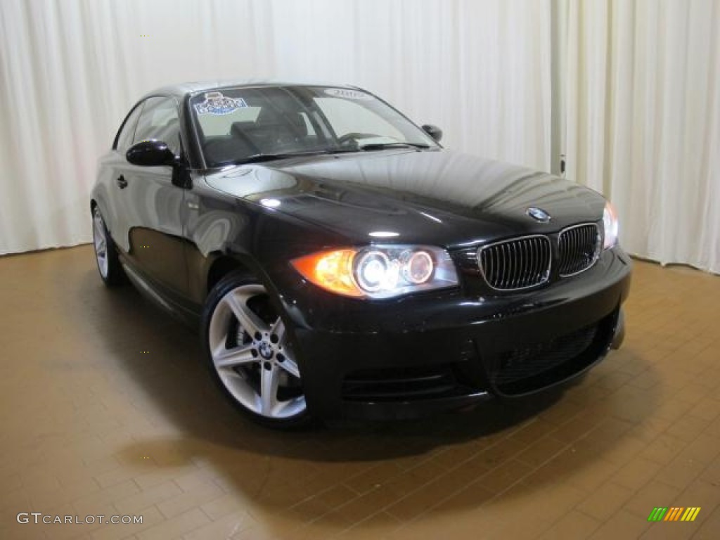 2009 1 Series 135i Coupe - Jet Black / Black photo #2