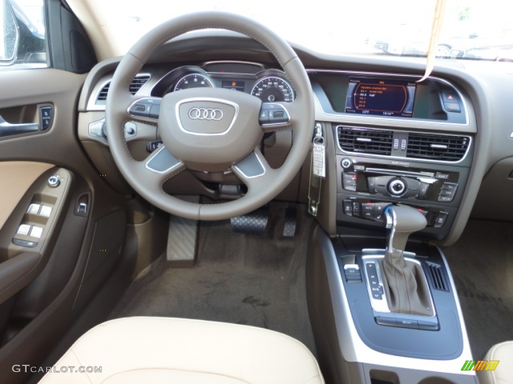 2013 Audi Allroad 2.0T quattro Avant Velvet Beige/Moor Brown Dashboard Photo #67532126