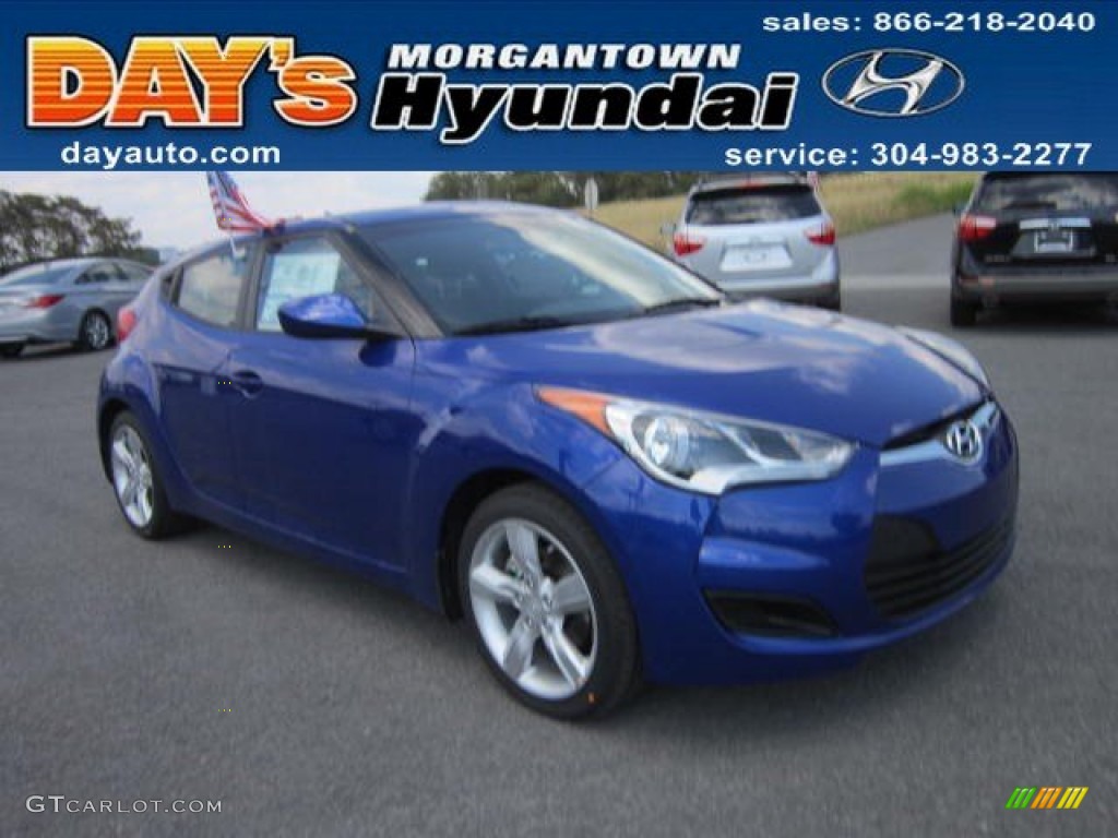 2012 Veloster  - Marathon Blue / Black photo #1