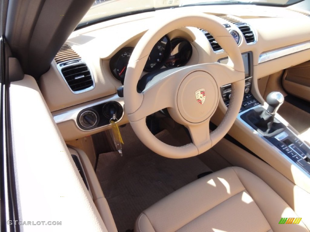 2013 Porsche Boxster Standard Boxster Model Luxor Beige Steering Wheel Photo #67533594