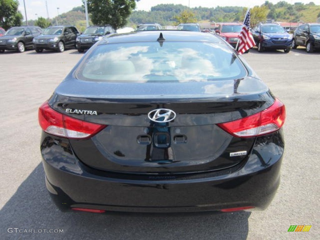 2013 Elantra Limited - Midnight Black / Gray photo #6