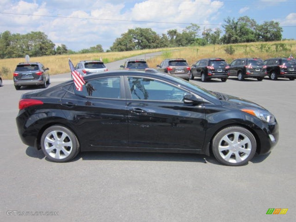 2013 Elantra Limited - Midnight Black / Gray photo #8