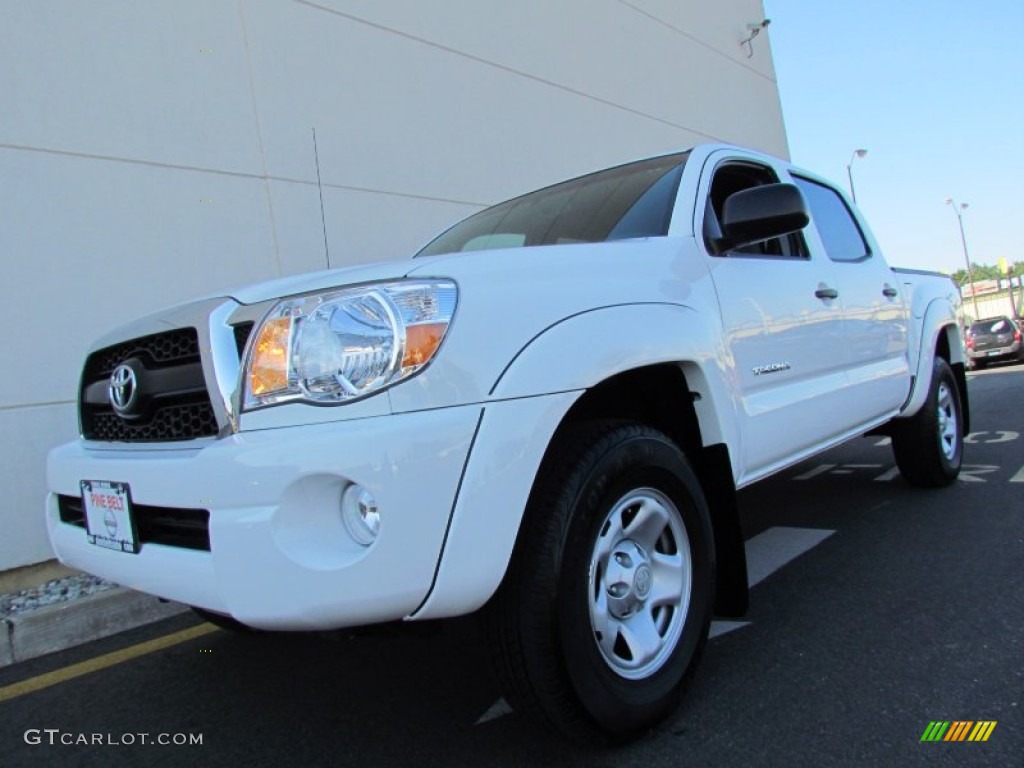 2011 Tacoma V6 PreRunner Double Cab - Super White / Graphite Gray photo #1