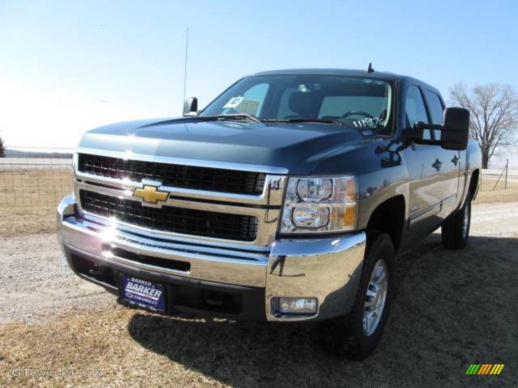 2009 Silverado 2500HD LTZ Crew Cab 4x4 - Blue Granite Metallic / Ebony photo #4