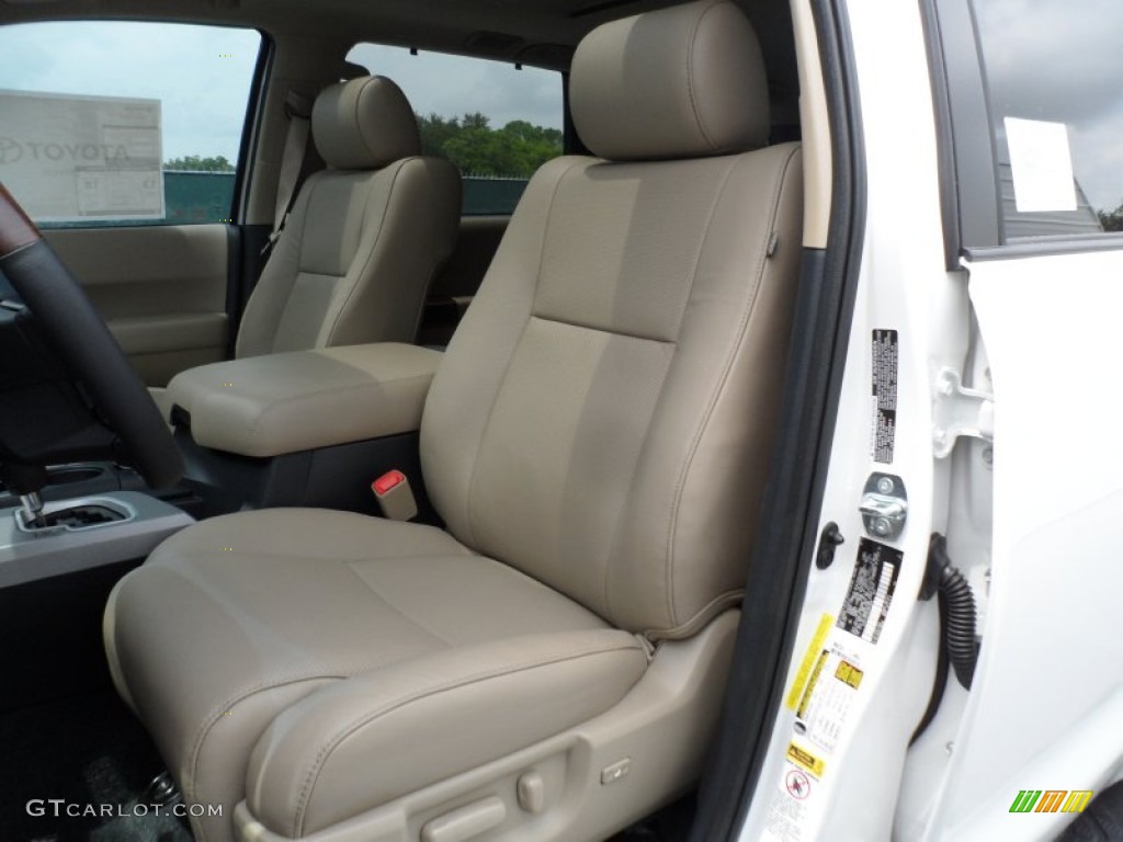 2012 Sequoia Platinum - Blizzard White Pearl / Sand Beige photo #28