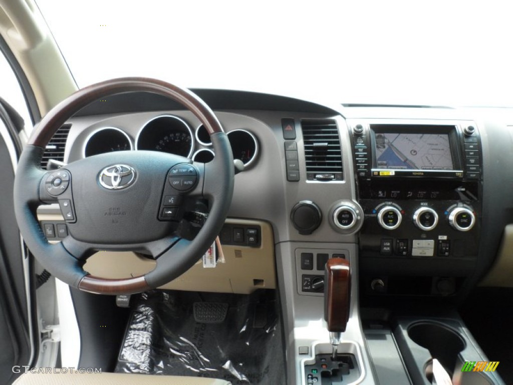 2012 Toyota Sequoia Platinum Sand Beige Dashboard Photo #67540829