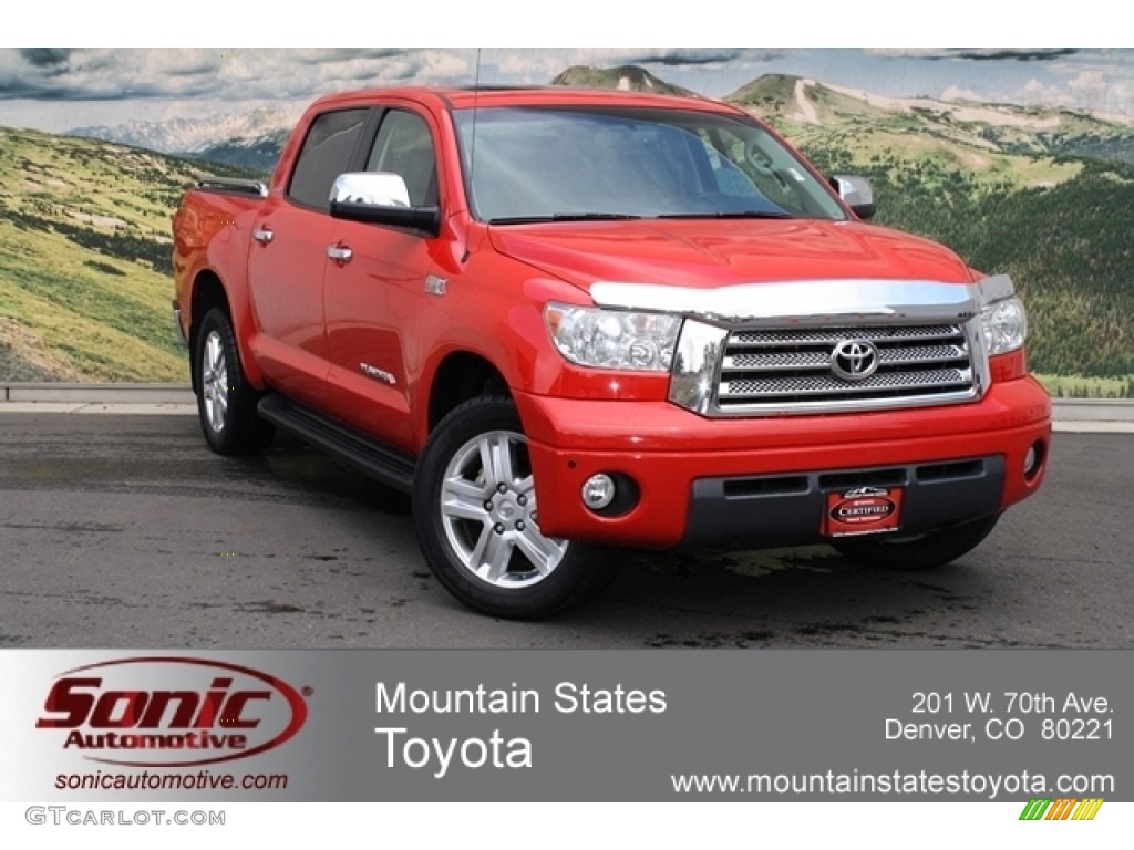 2008 Tundra Limited CrewMax 4x4 - Radiant Red / Graphite Gray photo #1